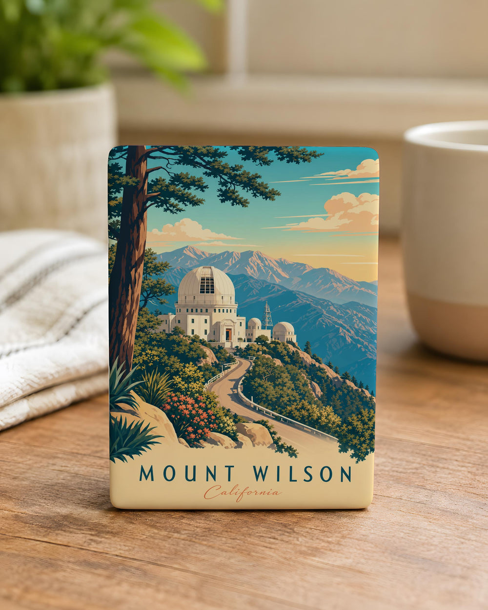 Mount Wilson Observatory Fridge Magnet, California Mountain Landmark Souvenir, Space Telescope & Astronomy Gift