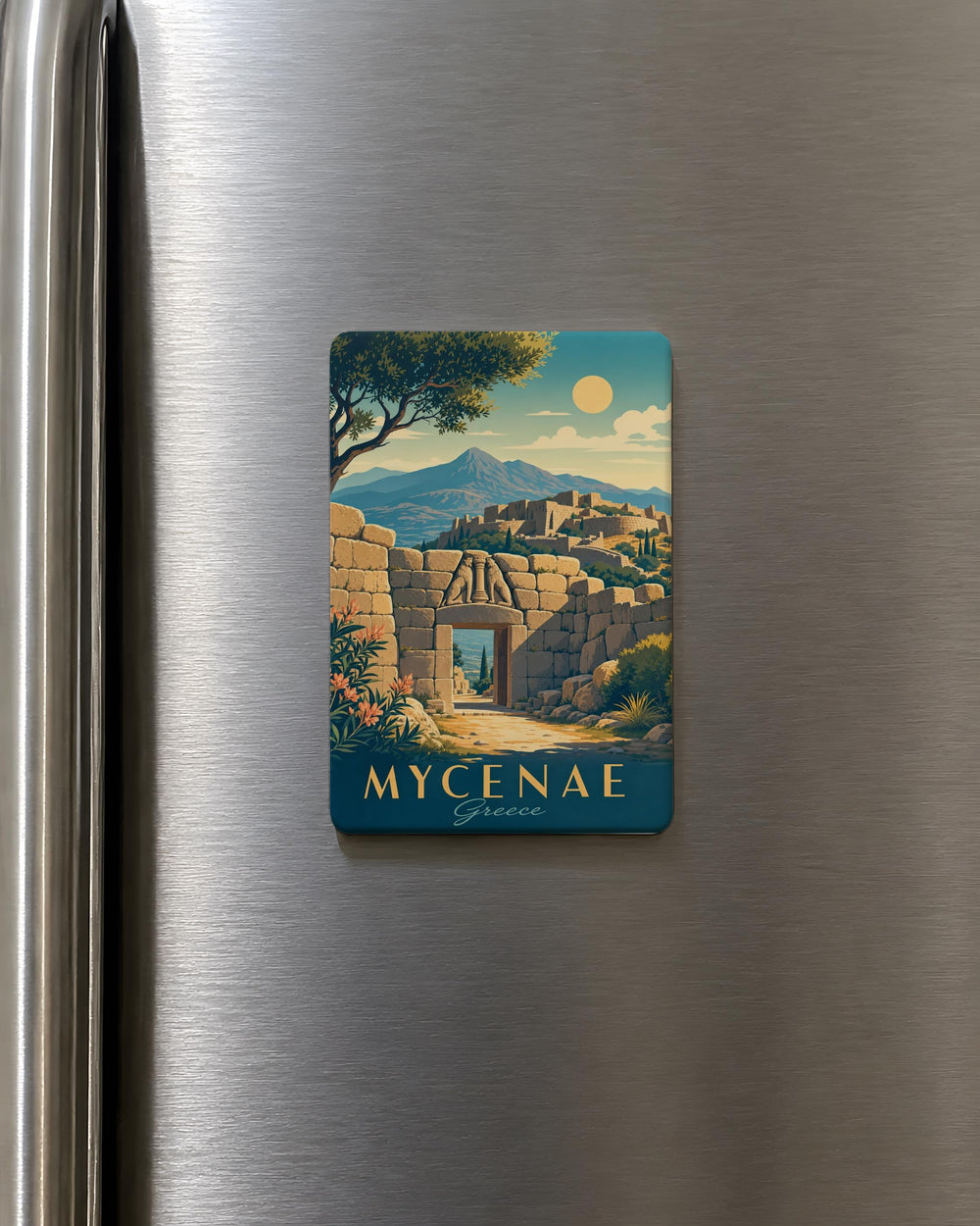 Mycenae Fridge Magnet, Ancient Greek Citadel Landmark Souvenir, Mycenae Greece Travel Keepsake Magnet