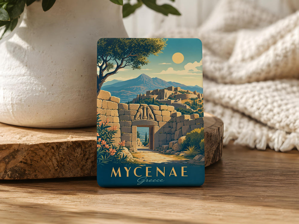 Mycenae Fridge Magnet, Ancient Greek Citadel Landmark Souvenir, Mycenae Greece Travel Keepsake Magnet