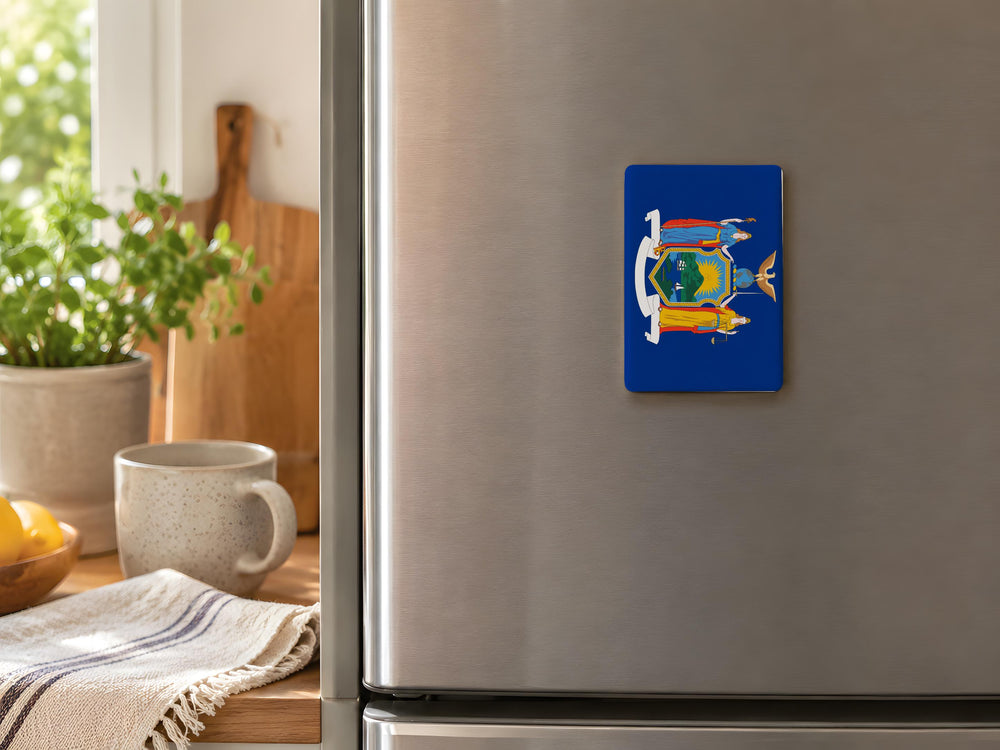 New York State Flag Fridge Magnet, New York Souvenir Magnet, NY State Pride Kitchen Magnet, Albany Capitol Gift
