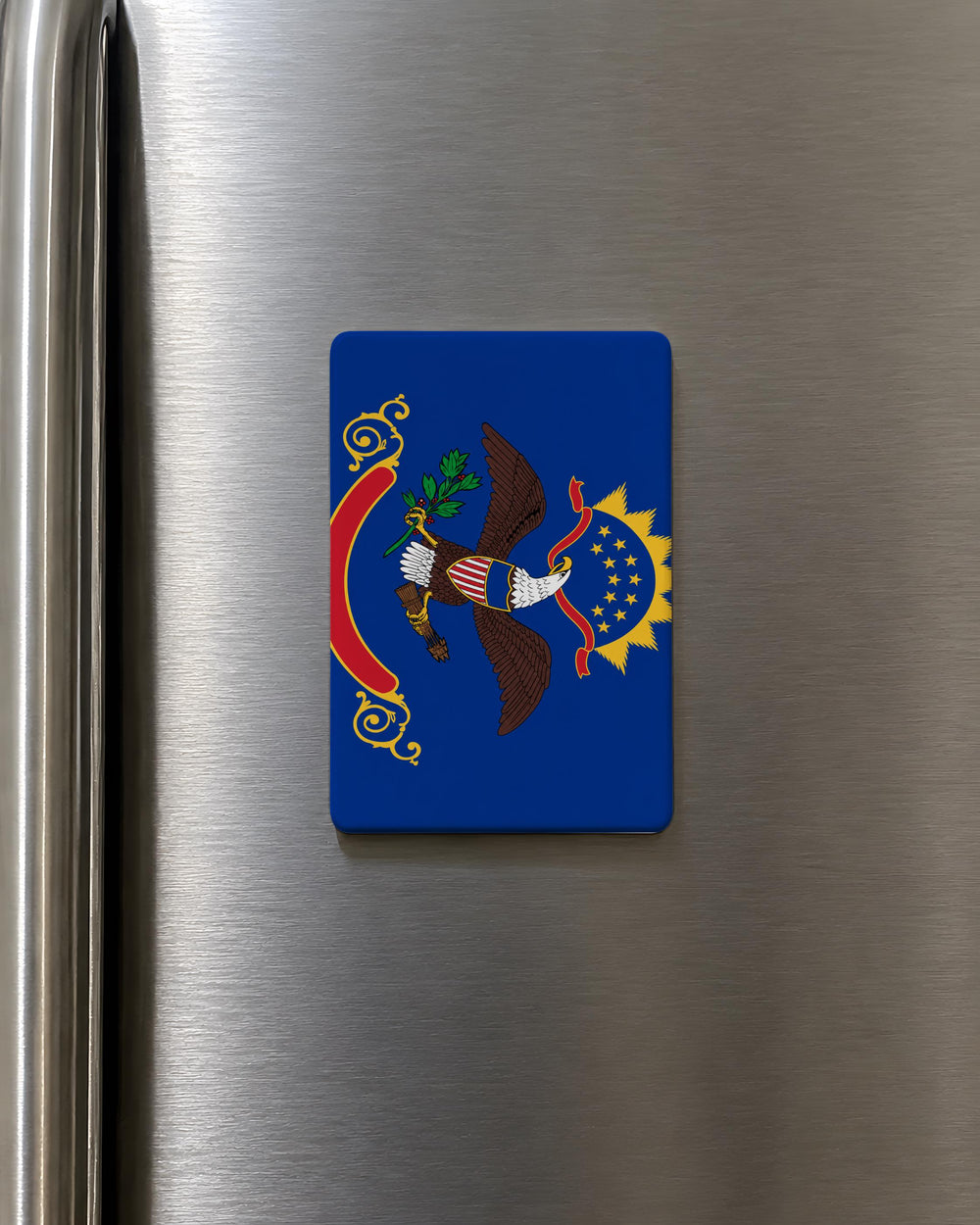 North Dakota State Flag Fridge Magnet, North Dakota Souvenir Magnet, USA State Flag Kitchen Magnet, ND Gift Magnet