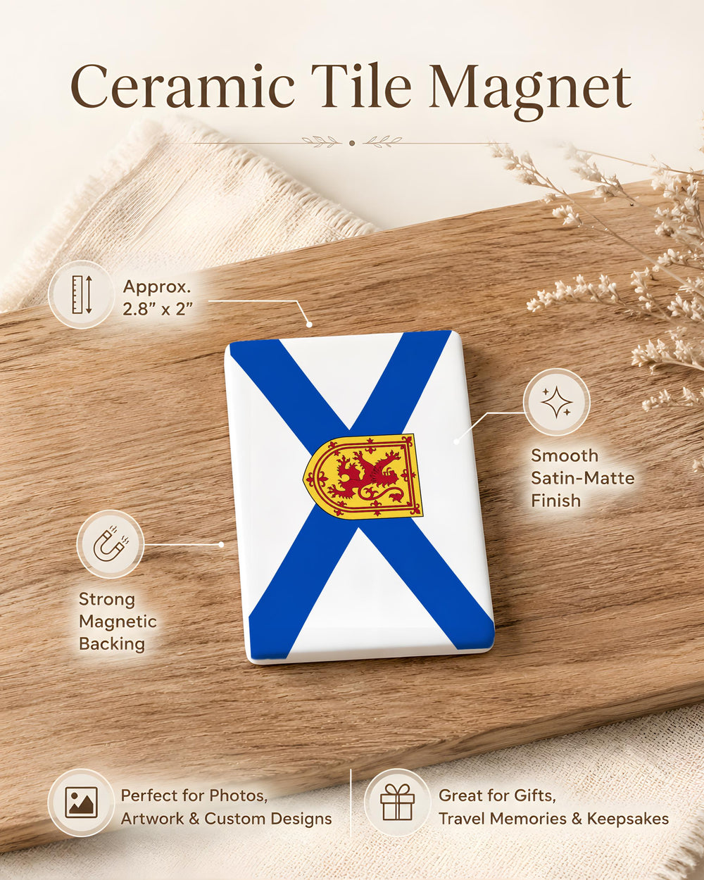 Nova Scotia Provincial Flag Fridge Magnet, Nova Scotia Flag Magnet, Canadian Province Souvenir Magnet, Nova Scotia Gift