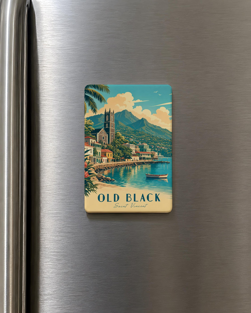 Old Black Fridge Magnet, Vintage Old Black Theme Refrigerator Magnet, Classic Old Black Design Kitchen Locker Magnet