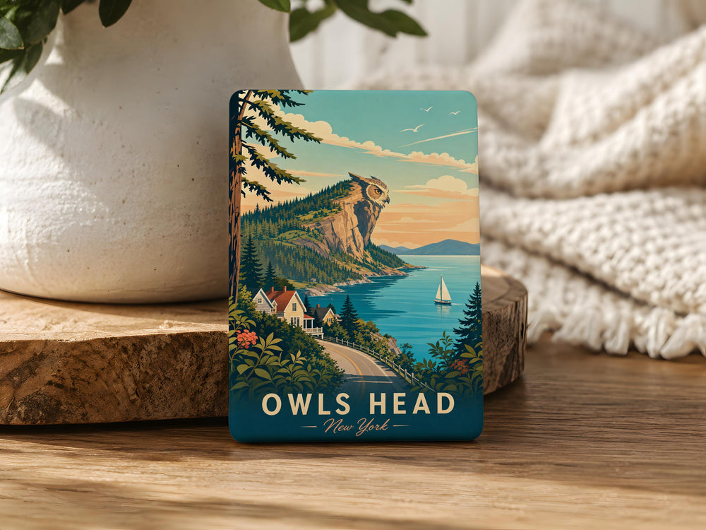 Owl Head Fridge Magnet, Owl Face Magnet, Woodland Owl Decor, Bird Lover Gift, Cute Owl Kitchen Magnet