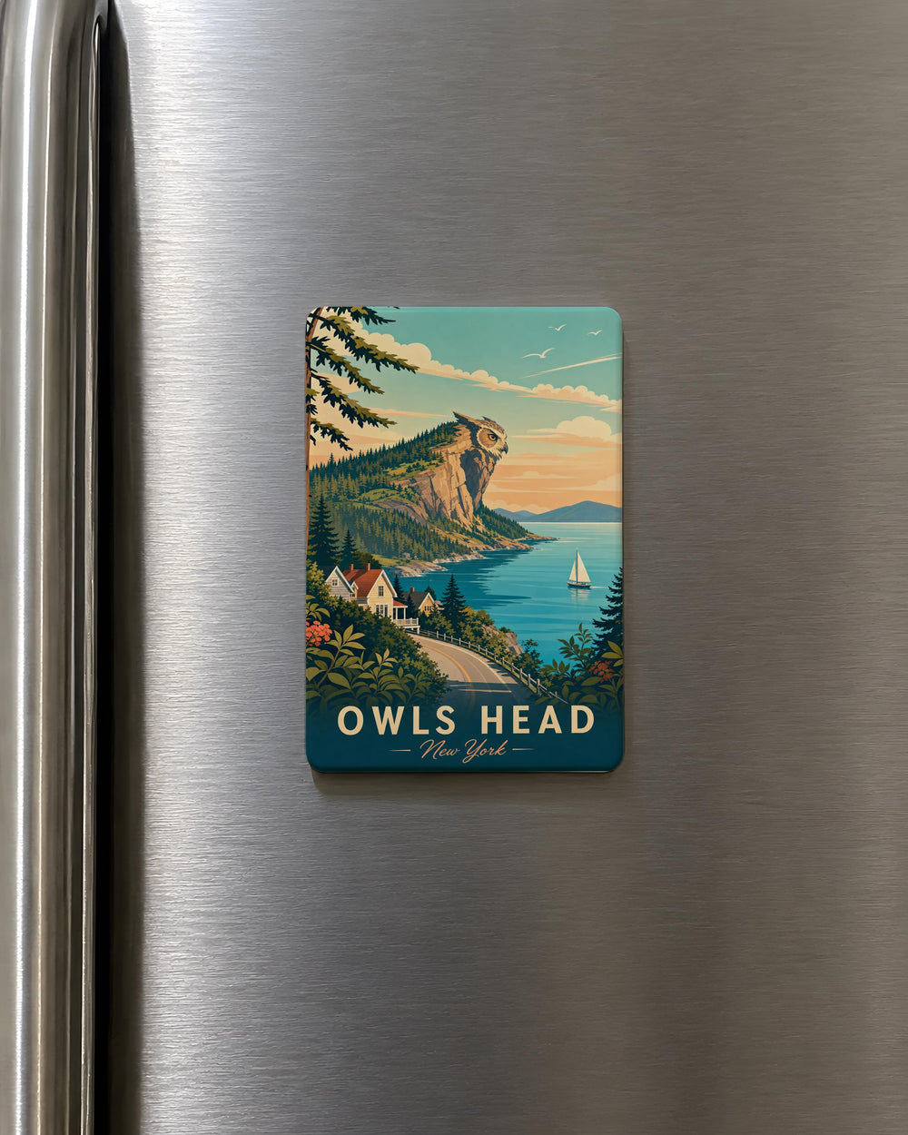 Owl Head Fridge Magnet, Owl Face Magnet, Woodland Owl Decor, Bird Lover Gift, Cute Owl Kitchen Magnet