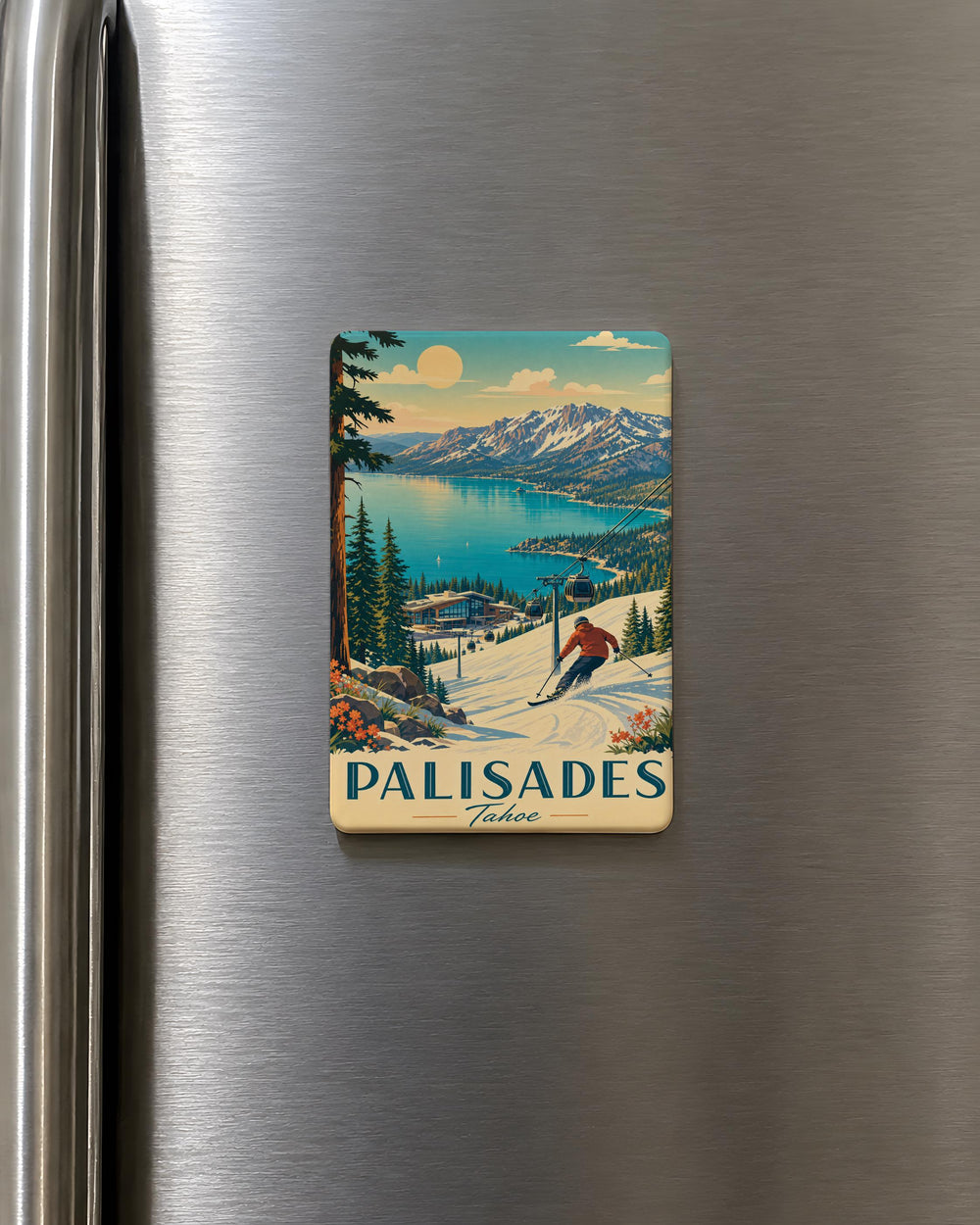 Palisades Tahoe Fridge Magnet, Lake Tahoe Ski Resort Souvenir Magnet, California Mountain Vacation Keepsake