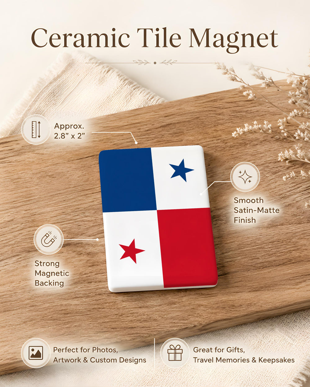 Panama Flag Fridge Magnet, Panama National Flag Magnet, Panama Souvenir Magnet, Panama Gift, Travel Keepsake Magnet