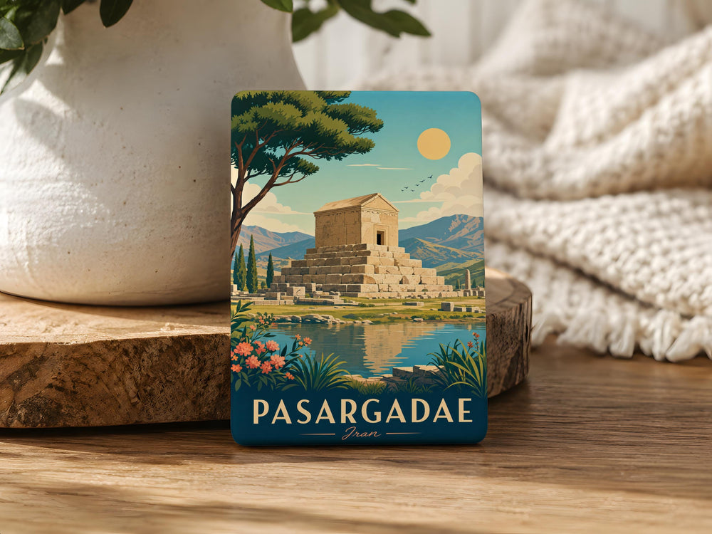 Pasargadae Fridge Magnet, Ancient Persian Capital Landmark Souvenir, Cyrus the Great Tomb Historic Site Magnet