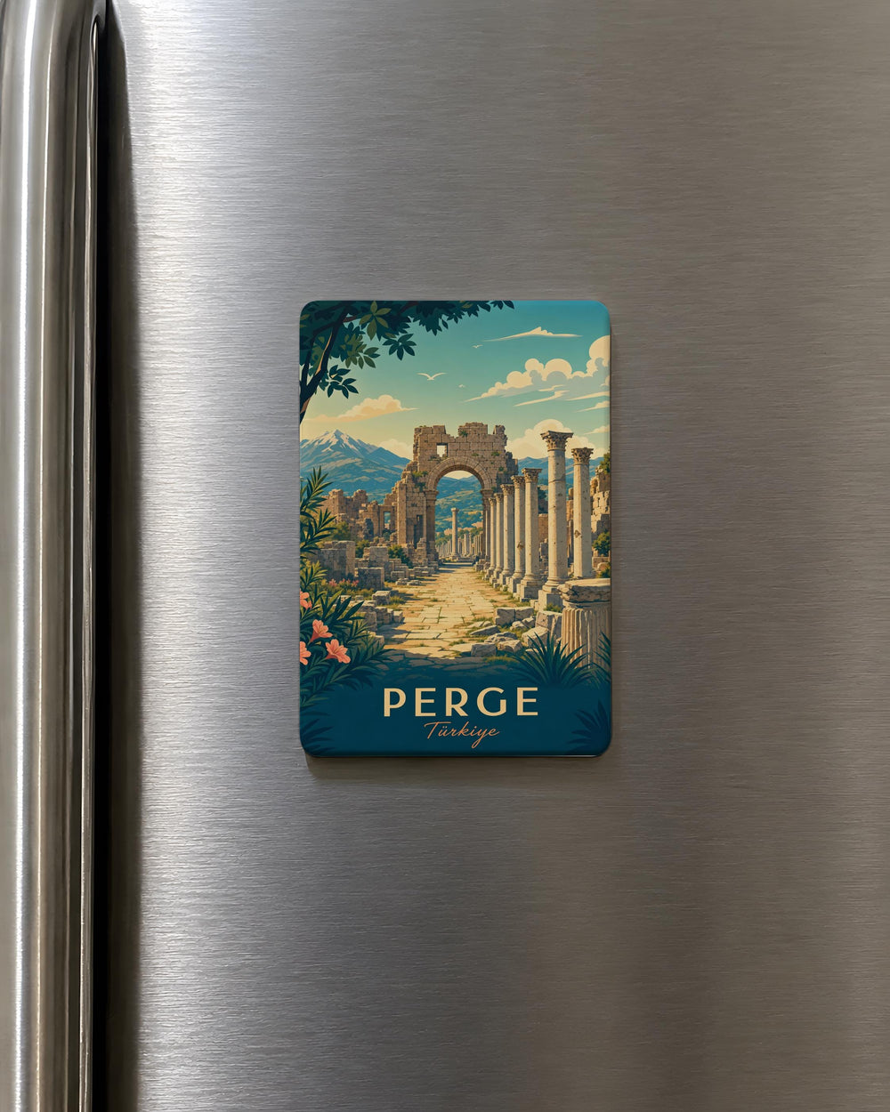 Perge Fridge Magnet, Ancient City Ruins Souvenir Magnet, Turkey Historical Landmark Travel Keepsake Gift