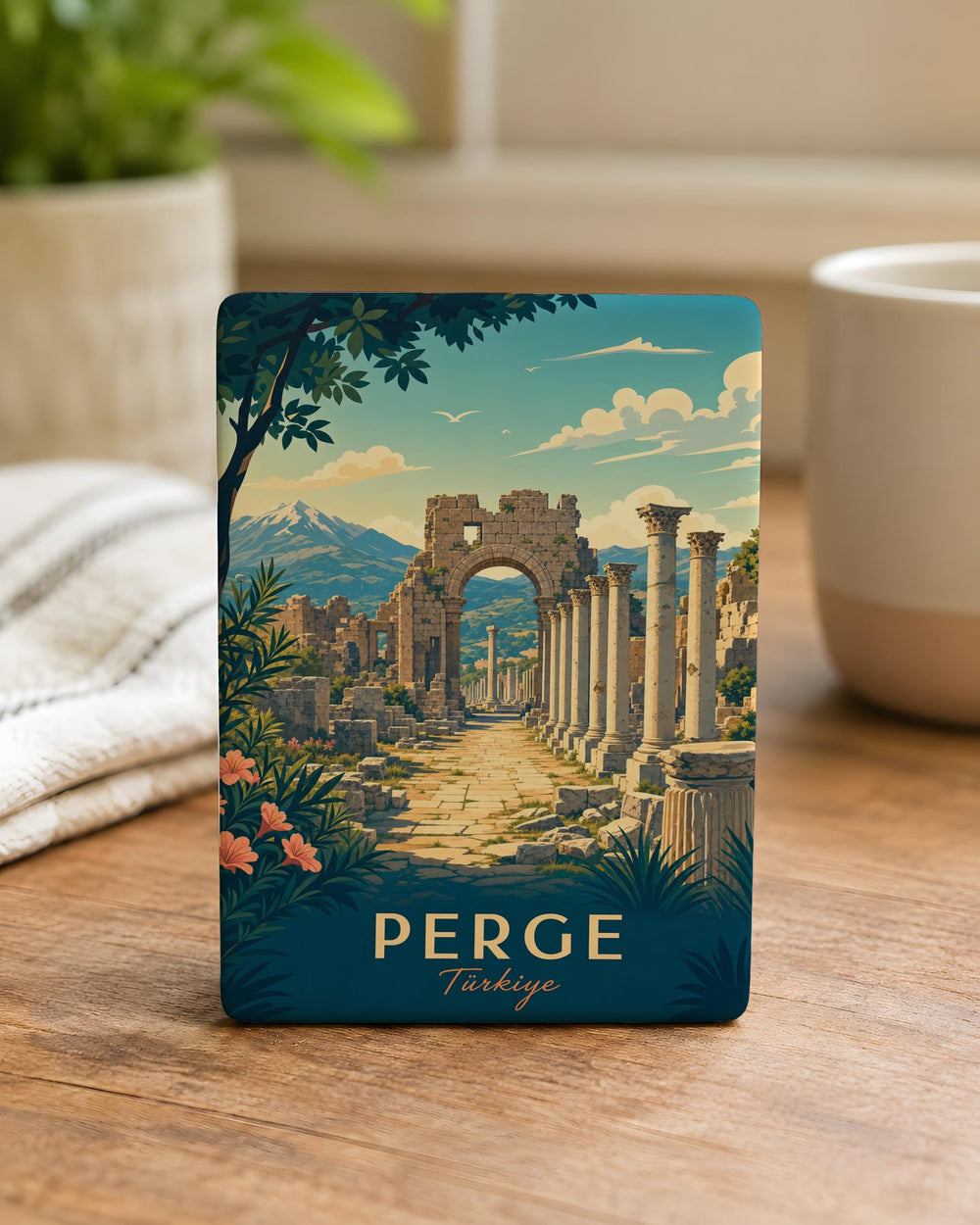 Perge Fridge Magnet, Ancient City Ruins Souvenir Magnet, Turkey Historical Landmark Travel Keepsake Gift