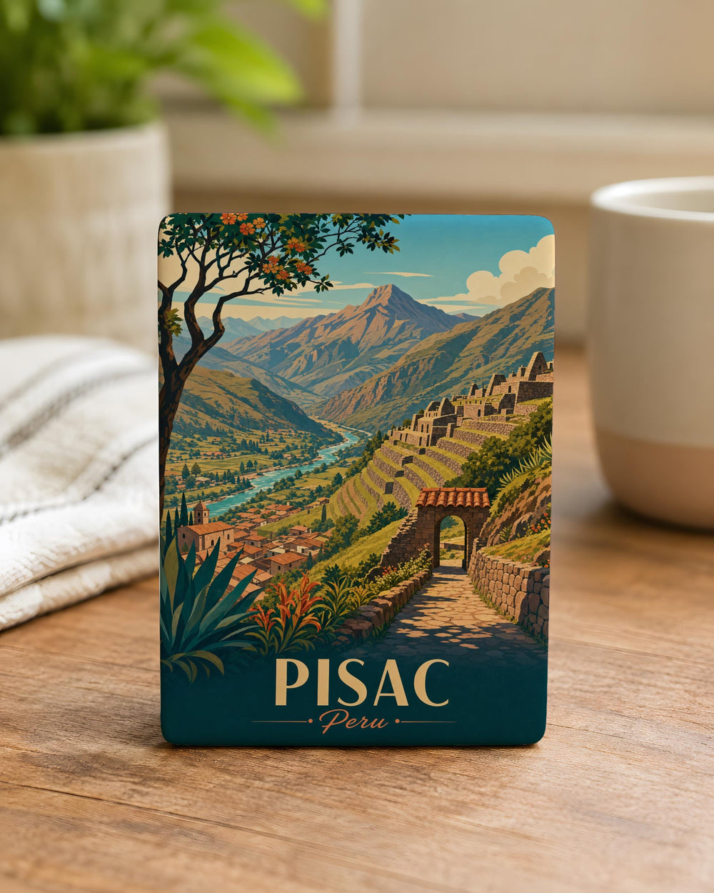 Pisac Peru Fridge Magnet, Pisac Sacred Valley Souvenir Magnet, Peru Travel Gift, Andean Village Landmark Magnet