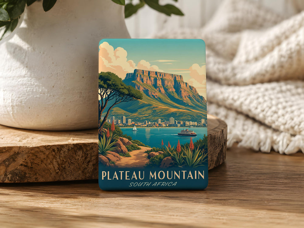 Plateau Mountain Fridge Magnet, Mountain Landscape Souvenir Magnet, Nature Travel Keepsake, Scenic Mountain Gift