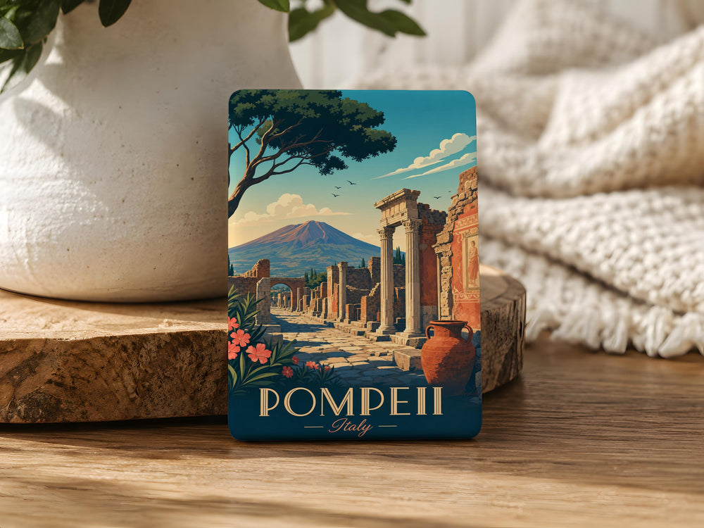 Pompeii Ruins Fridge Magnet, Ancient Roman Archaeological Site Souvenir, Italy Travel Landmark Magnet