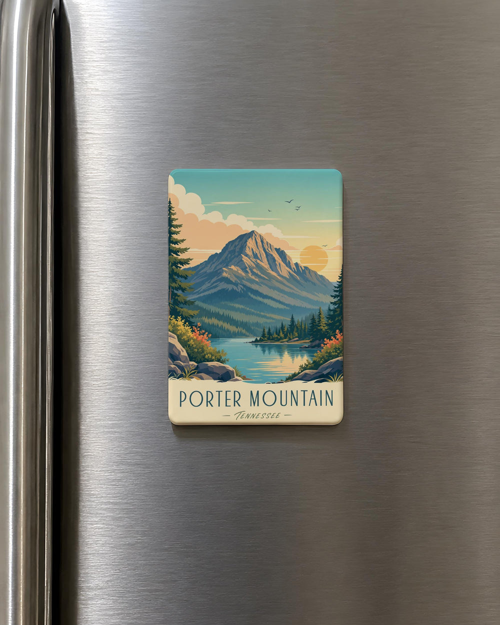 Porter Mountain Fridge Magnet, Mountain Peak Landscape Souvenir Magnet, Outdoor Adventure Travel Keepsake Gift