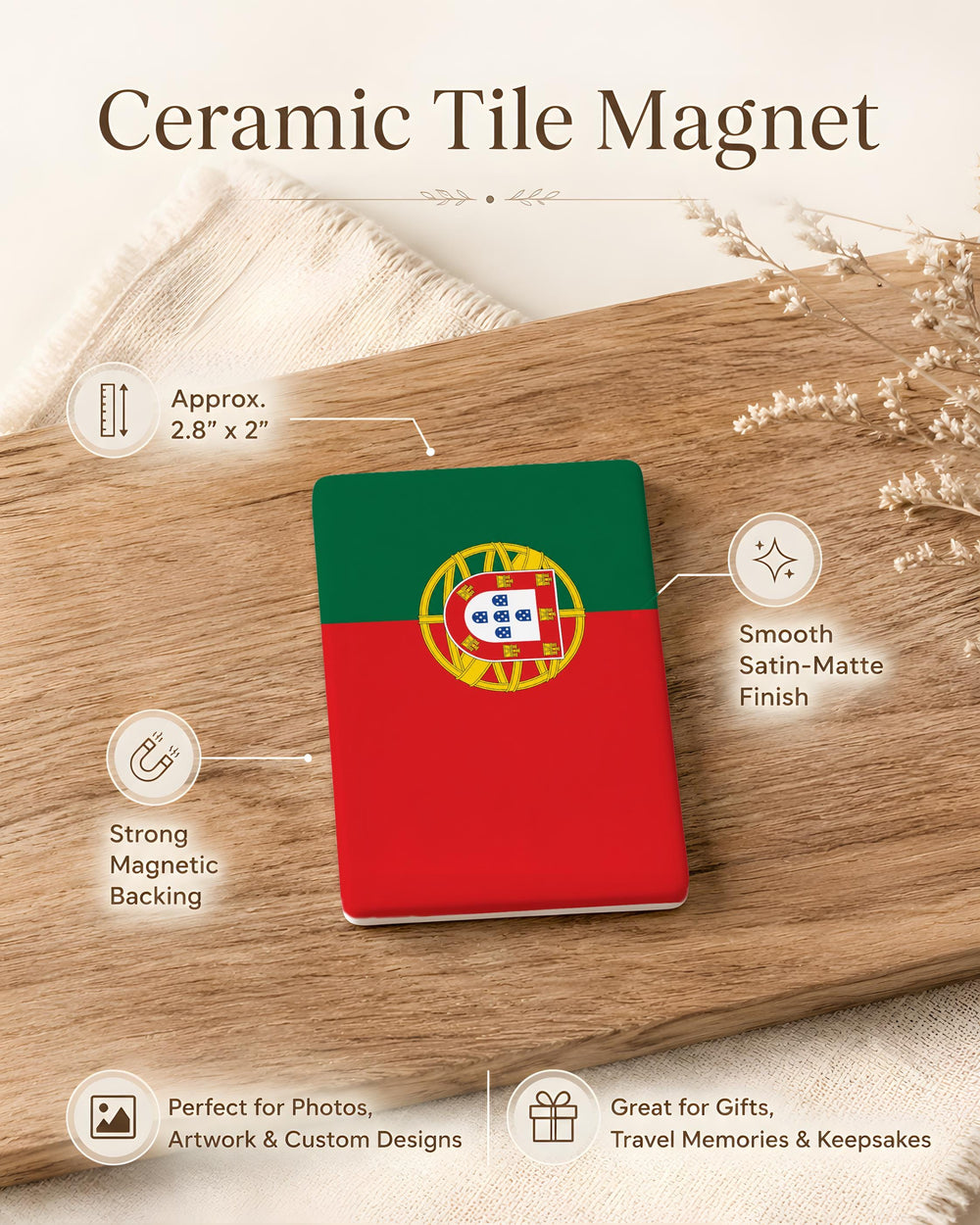 Portugal Flag Fridge Magnet, Portugal Souvenir Magnet, Portuguese Flag Kitchen Magnet, Portugal Travel Gift Magnet