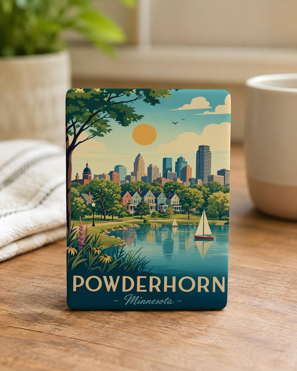 Powderhorn Fridge Magnet, Powder Horn Hunting & Frontier Gear Magnet, Outdoor Adventure Cabin Decor Magnet