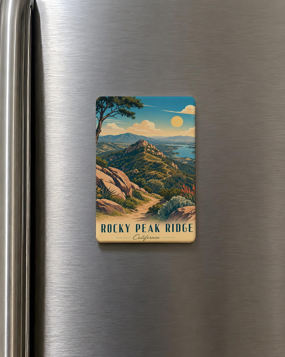 Rocky Peak Ridge Fridge Magnet, Mountain Ridge Landscape Souvenir Magnet, Outdoor Adventure Nature Decor Magnet