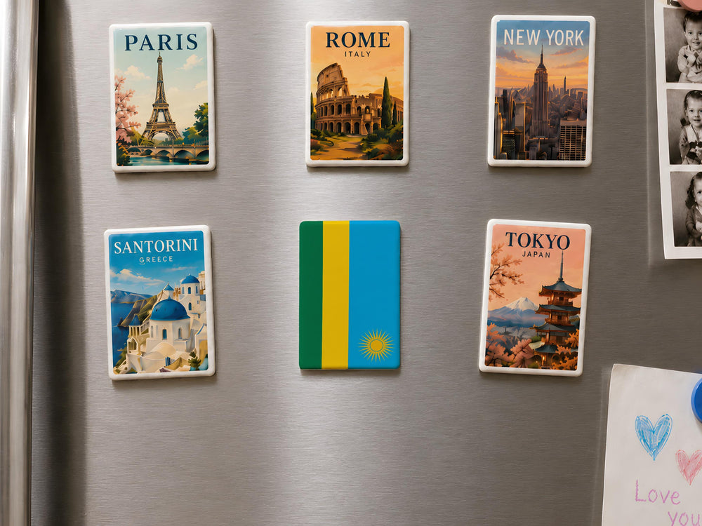 Rwanda Flag Fridge Magnet, Rwanda National Flag Magnet, Rwanda Souvenir Refrigerator Magnet, Rwanda Pride Kitchen Magnet