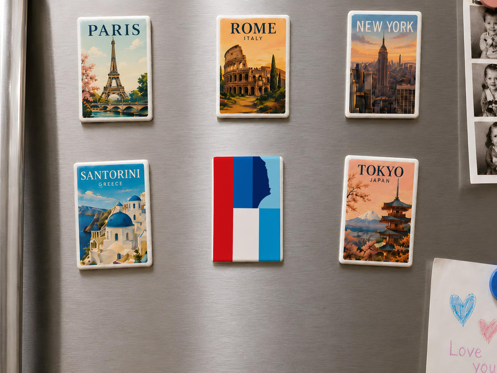 Sabah State Flag Fridge Magnet, Malaysia Borneo Souvenir Magnet, Sabah Flag Refrigerator Magnet, Travel Gift