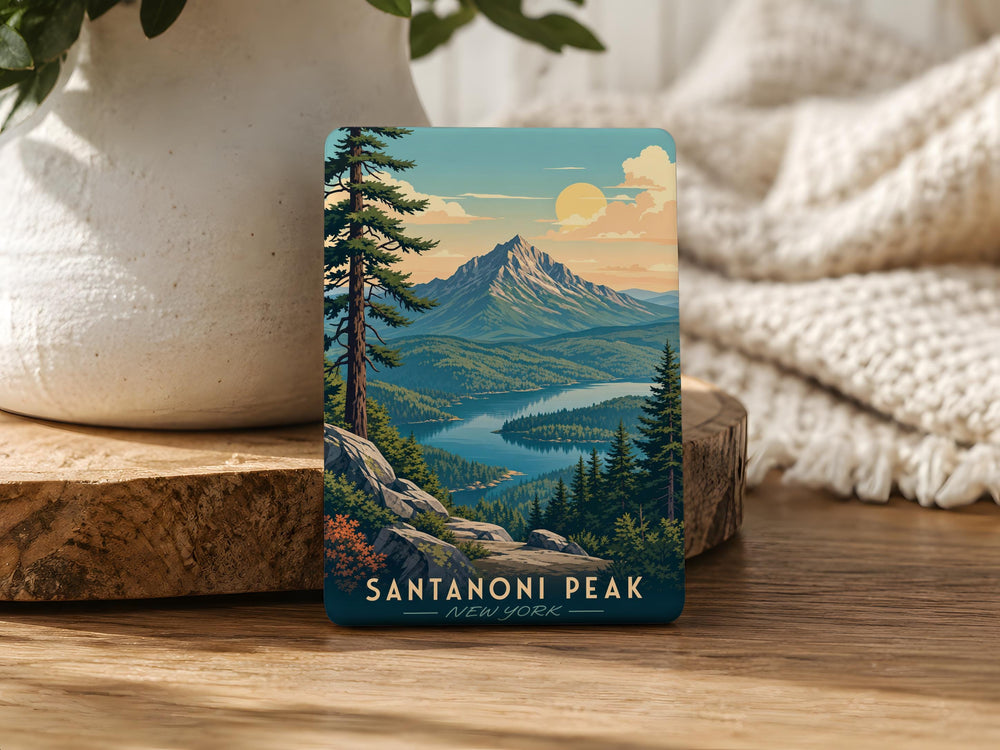 Santanoni Peak Fridge Magnet, Adirondack Mountains Souvenir, New York Hiking Trail Gift, Mountain Summit Keepsake