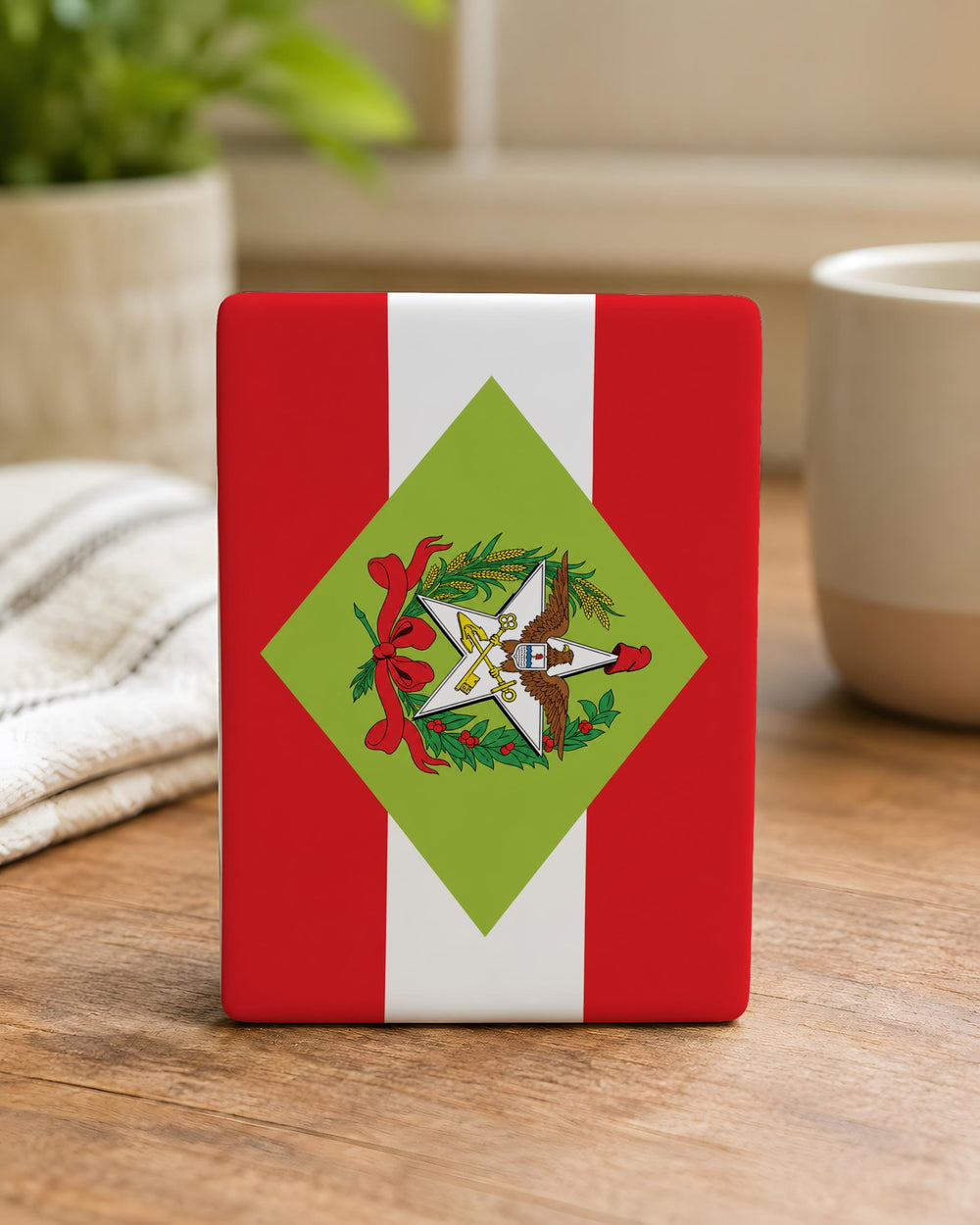 Santa Catarina State Flag Fridge Magnet, Brazil Souvenir Magnet, Santa Catarina Flag Kitchen Magnet, Brazilian State Flag Magnet
