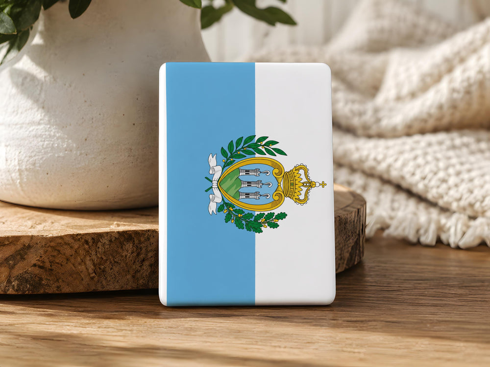 San Marino Flag Fridge Magnet, San Marino Souvenir Magnet, Republic of San Marino Flag Magnet, Travel Gift Magnet