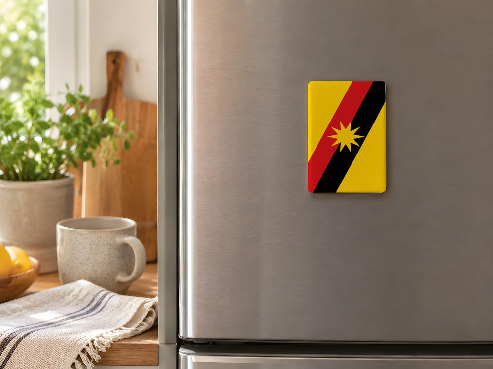 Sarawak State Flag Fridge Magnet, Sarawak Malaysia Flag Magnet, Borneo Souvenir Magnet, Travel Keepsake Magnet