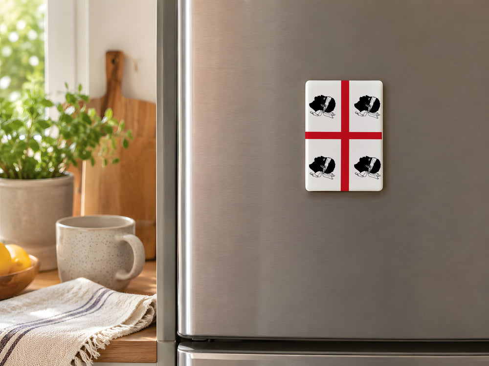 Sardinia Flag Fridge Magnet, Sardegna Island Symbol Souvenir Magnet, Italy Travel Keepsake Magnet