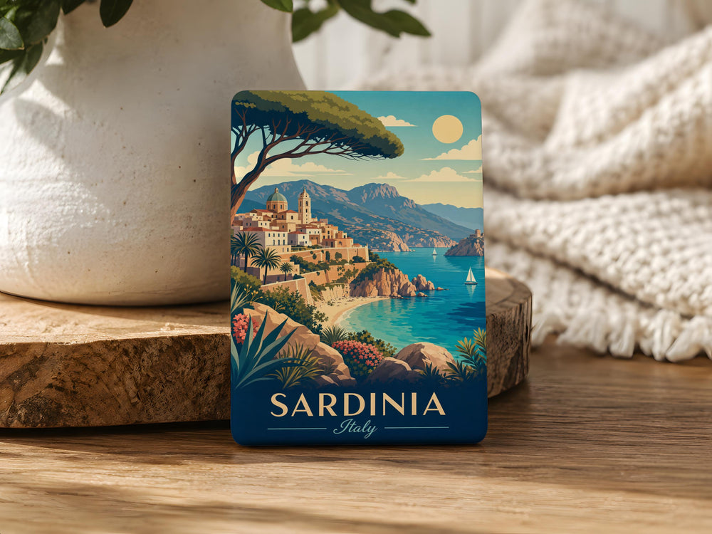 Sardinia Region Fridge Magnet, Sardegna Italy Map Souvenir, Italian Island Travel Keepsake, Mediterranean Destination Magnet