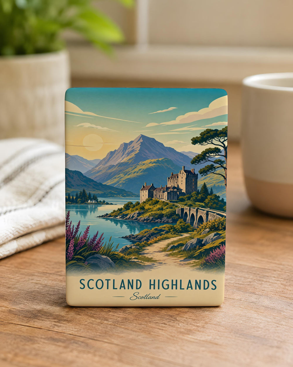 Scotland Highlands Fridge Magnet, Scottish Highlands Landscape Souvenir Magnet, Highland Mountains and Loch Travel Gift