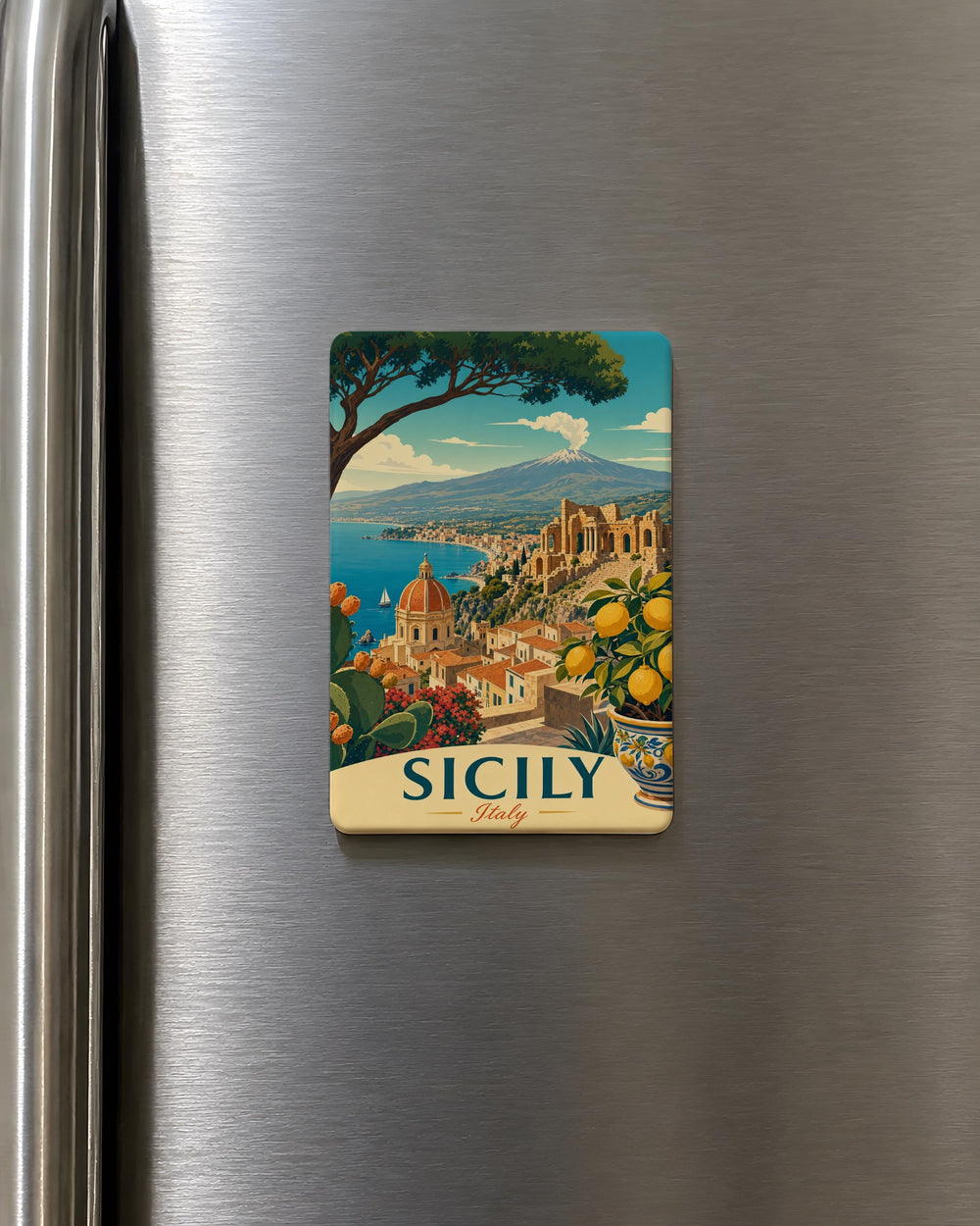 Sicily Region Fridge Magnet, Sicily Italy Map Souvenir Magnet, Sicilian Island Outline Travel Gift, Italian Region Magnet
