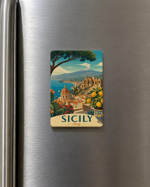 Sicily Region Fridge Magnet, Sicily Italy Map Souvenir Magnet, Sicilian Island Outline Travel Gift, Italian Region Magnet