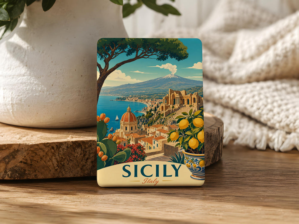 Sicily Region Fridge Magnet, Sicily Italy Map Souvenir Magnet, Sicilian Island Outline Travel Gift, Italian Region Magnet
