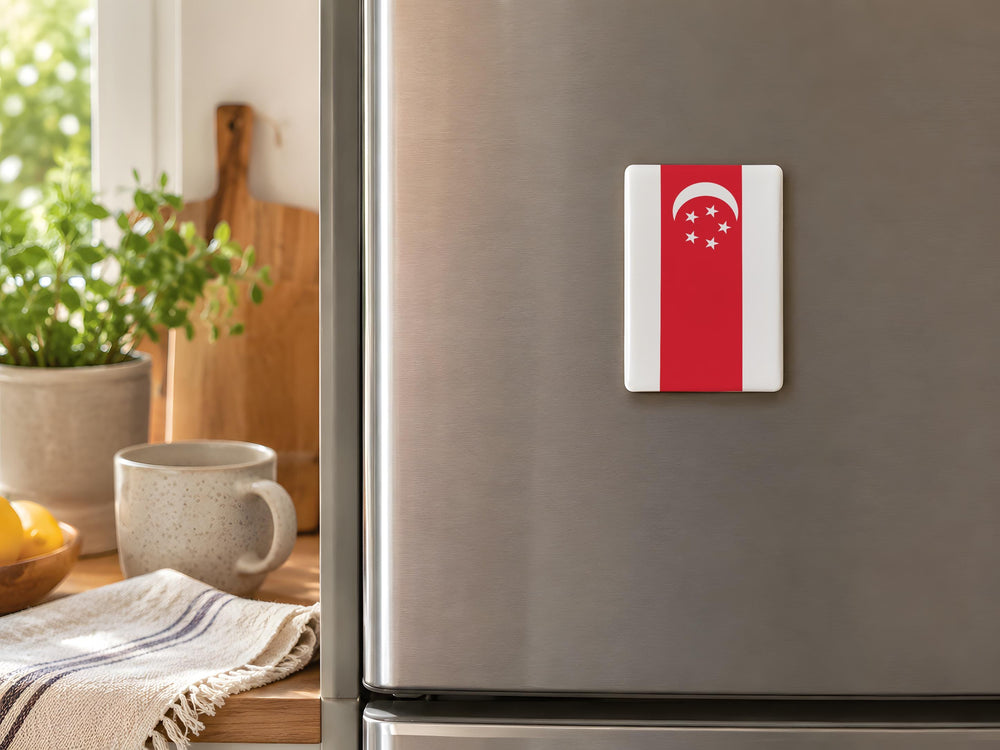Singapore Flag Fridge Magnet, Singapore Souvenir Magnet, Singapore Travel Gift, National Flag Magnet, Singapore Keepsake Magnet