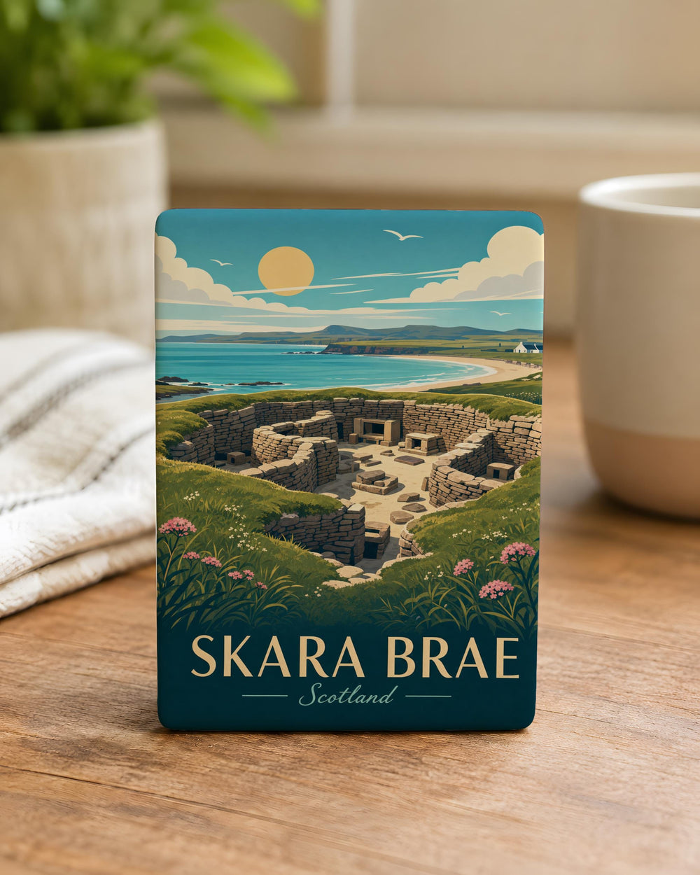 Skara Brae Fridge Magnet, Orkney Neolithic Village Souvenir, Scottish Ancient Stone Settlement Travel Keepsake