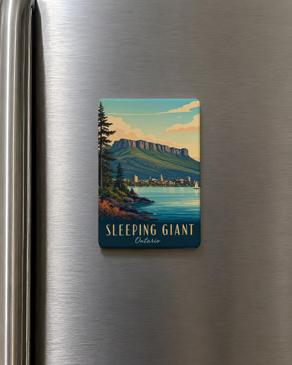 Sleeping Giant Fridge Magnet, Mountain Landscape Souvenir Magnet, Nature Hiking Travel Keepsake Magnet