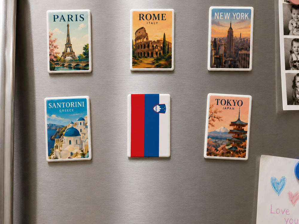 Slovenia Flag Fridge Magnet, Slovenian National Flag Souvenir Magnet, Slovenia Travel Gift, European Country Flag Magnet