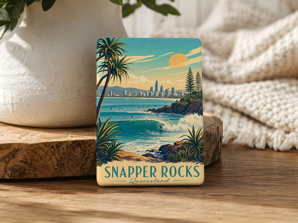 Snapper Rocks Fridge Magnet, Snapper Rocks Australia Souvenir Magnet, Coastal Landmark Travel Keepsake Magnet
