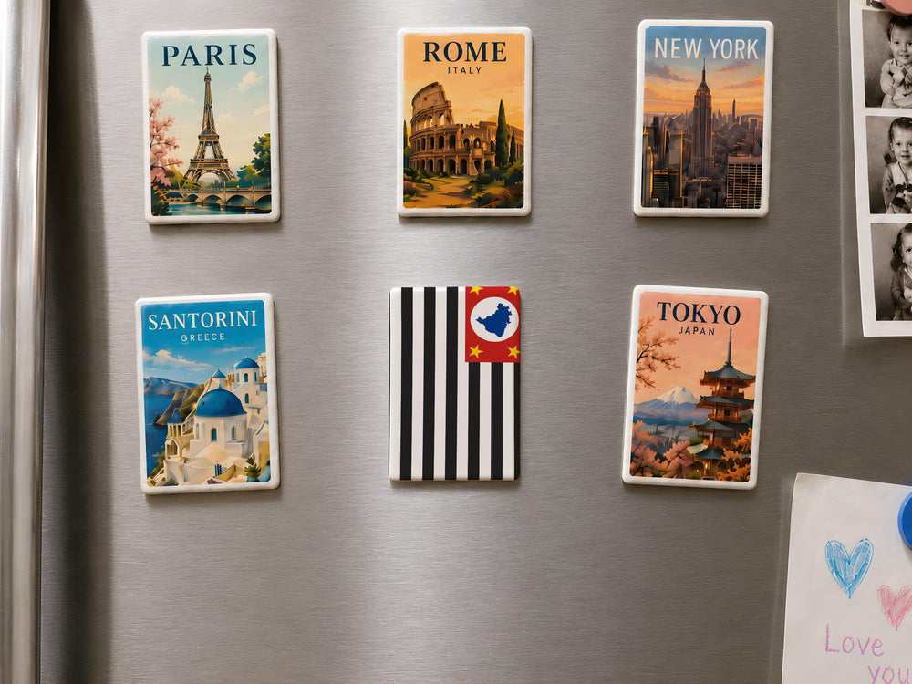 São Paulo State Flag Fridge Magnet, Brazil São Paulo Flag Magnet, Paulista State Souvenir Magnet, São Paulo Brazil Gift