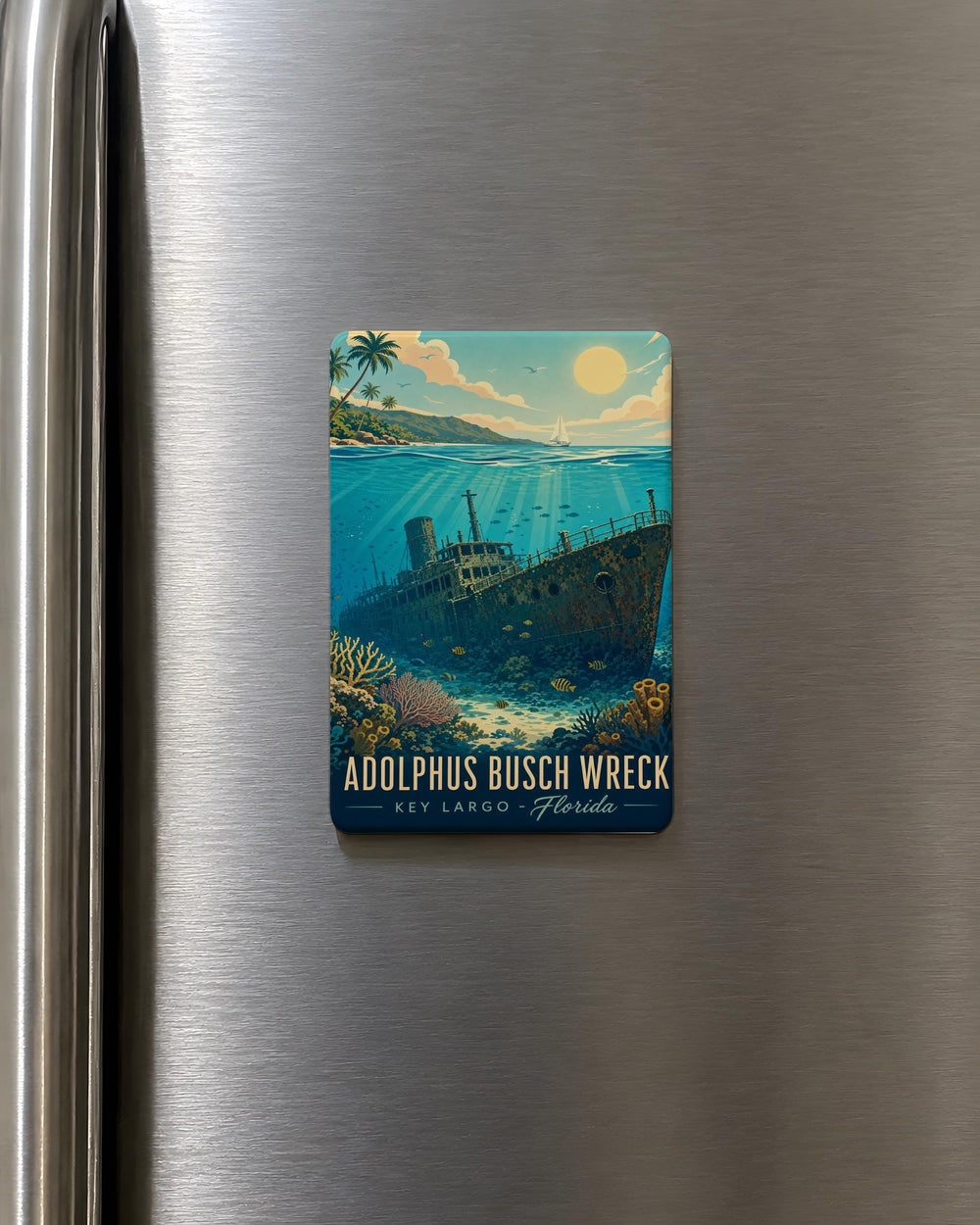 Adolphus Busch Wreck Fridge Magnet, Historic Shipwreck Souvenir, Maritime Disaster Memorabilia, Nautical History Magnet