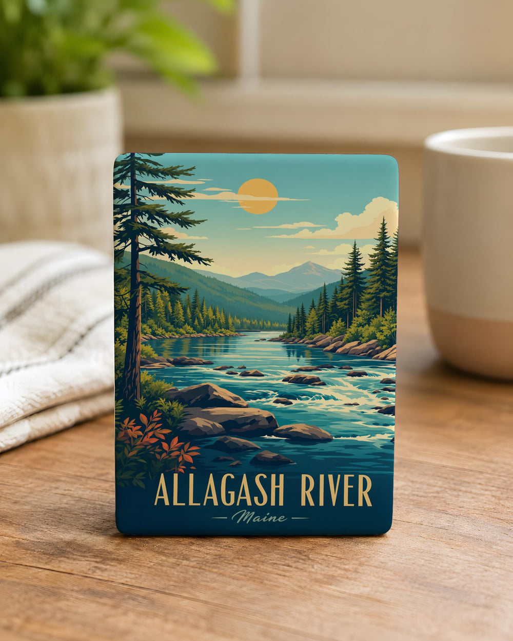 Allagash River Fridge Magnet, Maine Wilderness River Scene Souvenir, Outdoor Adventure Travel Gift