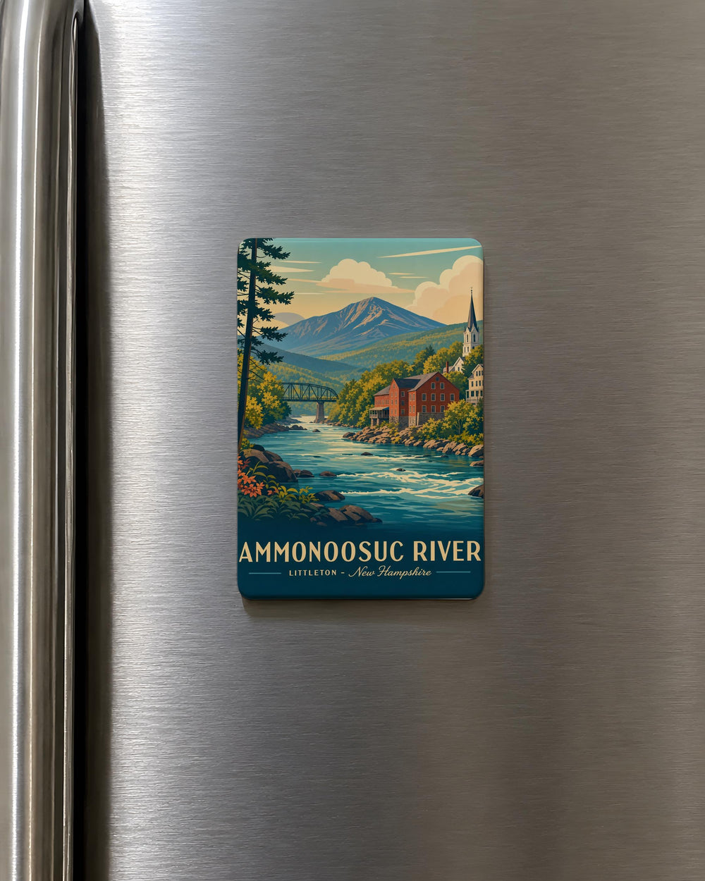 Ammonoosuc River Fridge Magnet, New Hampshire River Souvenir, White Mountains Scenic River Gift, Outdoors Nature Keepsake