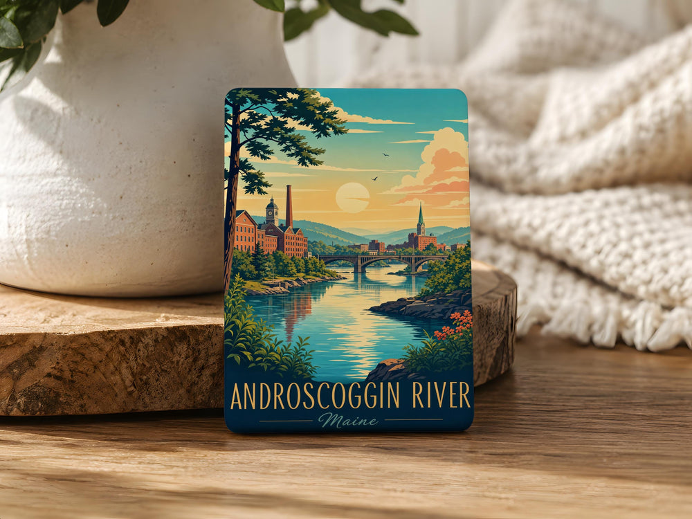 Androscoggin River Fridge Magnet, Maine River Souvenir Magnet, Androscoggin River Keepsake, Nature Travel Gift