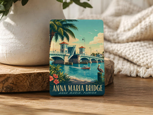 Anna Maria Bridge Fridge Magnet, Anna Maria Island Florida Souvenir, Coastal Bridge Landmark Magnet, Beach Vacation Keepsake