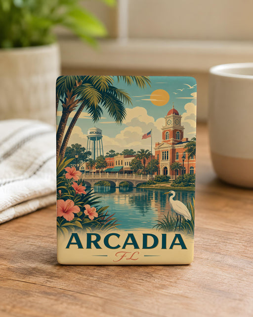Arcadia Florida Fridge Magnet, Arcadia FL Souvenir Magnet, Small Town Florida Travel Gift, USA City Landmark Keepsake Magnet