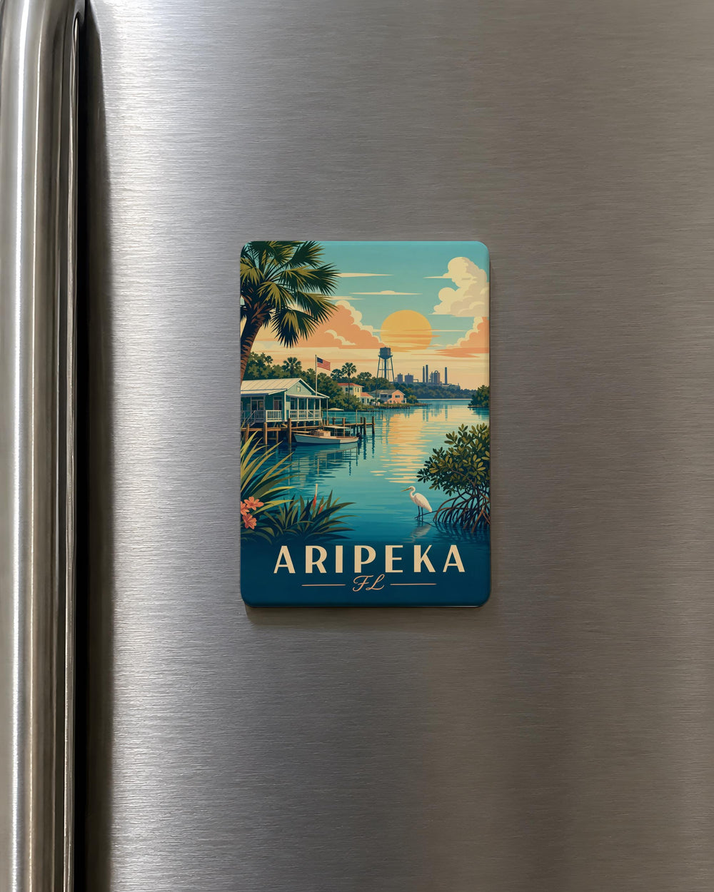Aripeka Florida Fridge Magnet, Aripeka FL Souvenir Magnet, Gulf Coast Fishing Village Gift, Florida Vacation Keepsake