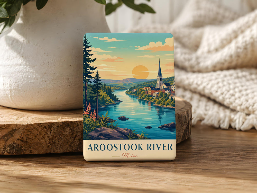 Aroostook River Fridge Magnet, Maine River Souvenir Magnet, Aroostook County Maine Gift, River Lover Kitchen Magnet