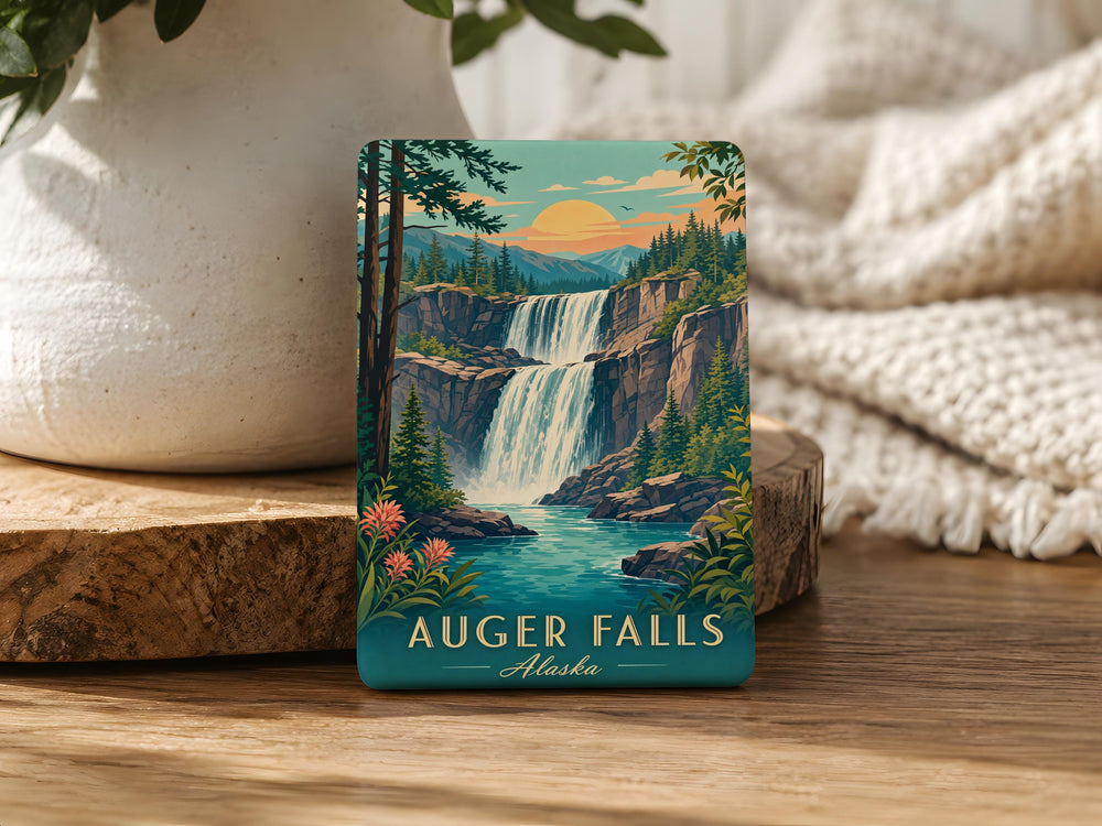 Auger Falls Fridge Magnet, Waterfall Nature Landmark Souvenir Magnet, Scenic Outdoor Travel Keepsake Magnet