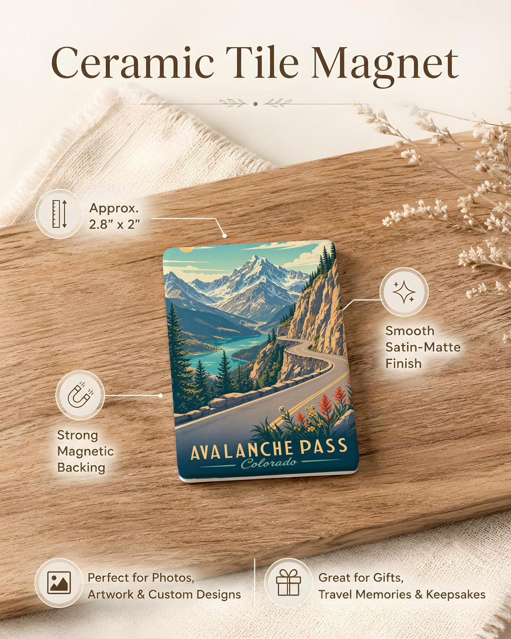 Avalanche Pass Fridge Magnet, Adirondack Mountains New York Souvenir, Hiking Trail Travel Keepsake Gift