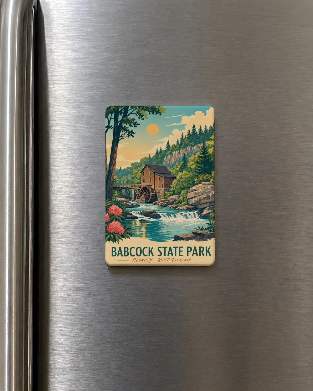 Babcock State Park Fridge Magnet, West Virginia Nature Souvenir, Park Landmark Keepsake Magnet, Outdoor Adventure Gift